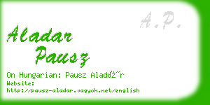 aladar pausz business card